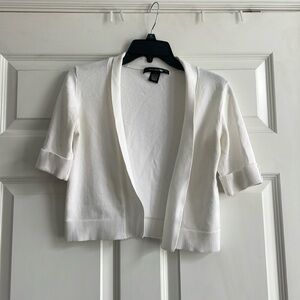 White short sweater cardigan size 8 Brand- 89th & Madison
